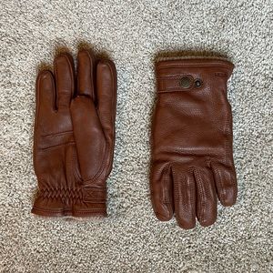 Hestra Brown Leather Gloves - Men’s Size 9